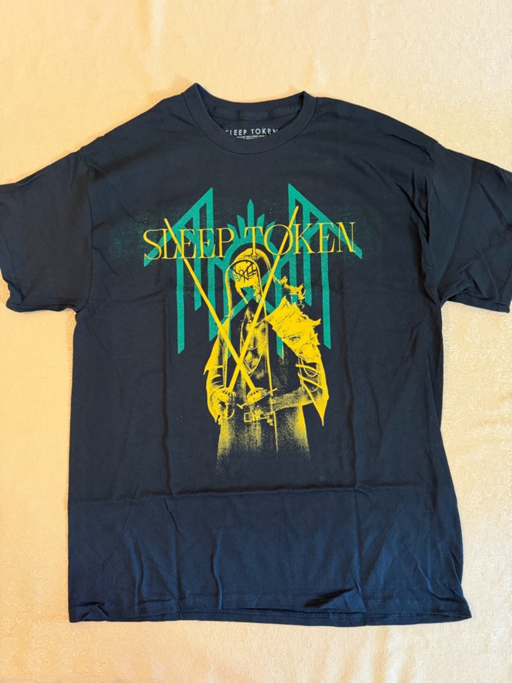 Sleep Token Band Tee - Yellow & Teal Print